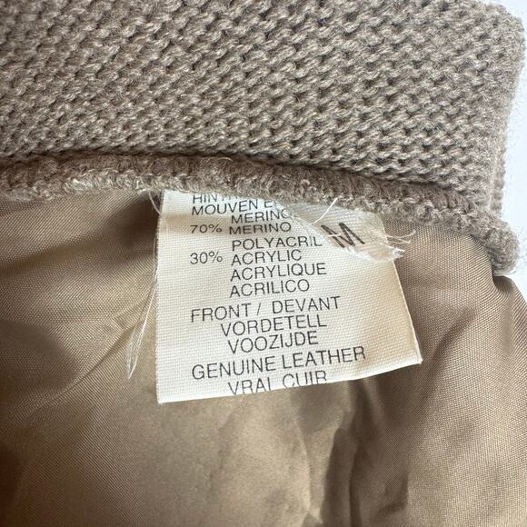 Vintage Merino Leather Blend Button Down Cardigan Size Medium - Picture 4 of 4